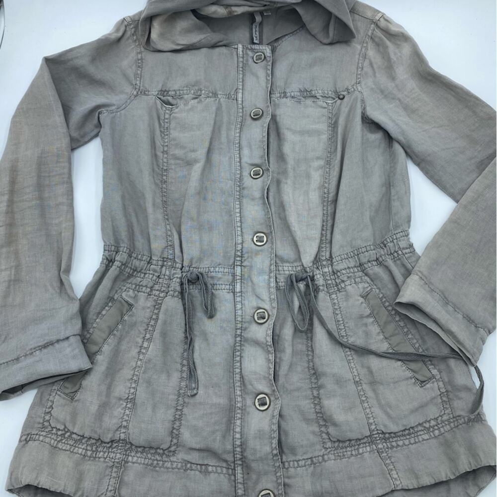 Michael Stars Jacket Women's Small Linen Lightweight‎ Lagenlook Coastal Grandma